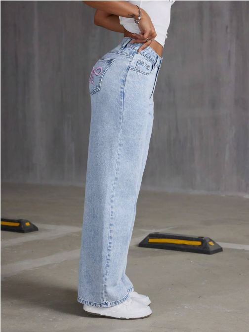 Low Waist Bow Jeans