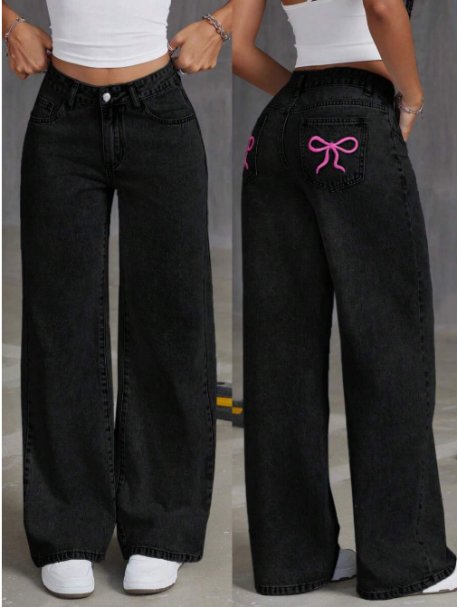 Low Waist Bow Jeans