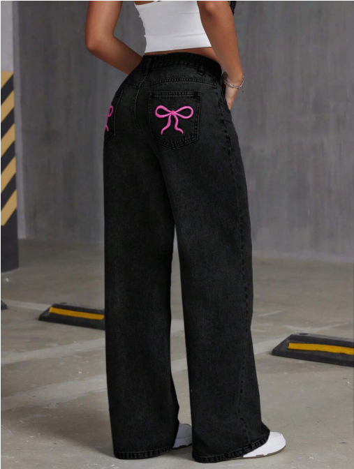 Low Waist Bow Jeans