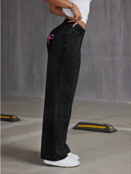 Low Waist Bow Jeans