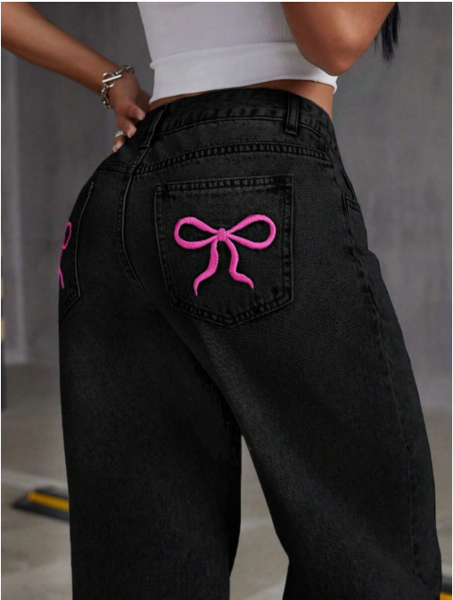 Low Waist Bow Jeans