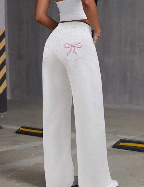 Low Waist Bow Jeans