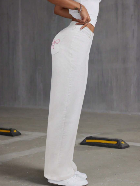 Low Waist Bow Jeans