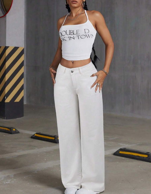 Low Waist Bow Jeans