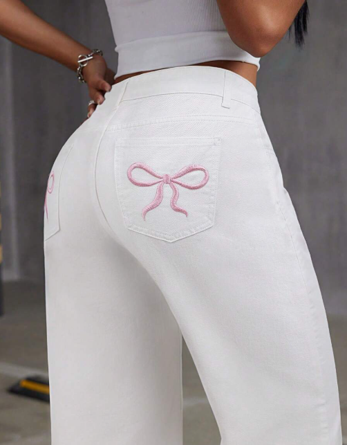 Low Waist Bow Jeans