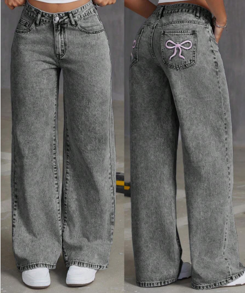 Low Waist Bow Jeans