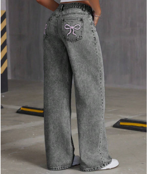 Low Waist Bow Jeans