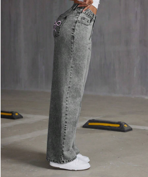 Low Waist Bow Jeans