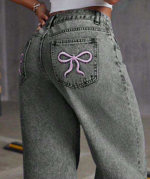 Low Waist Bow Jeans