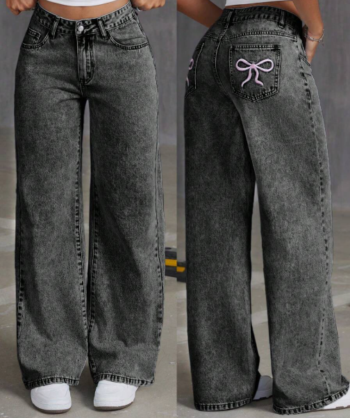 Low Waist Bow Jeans