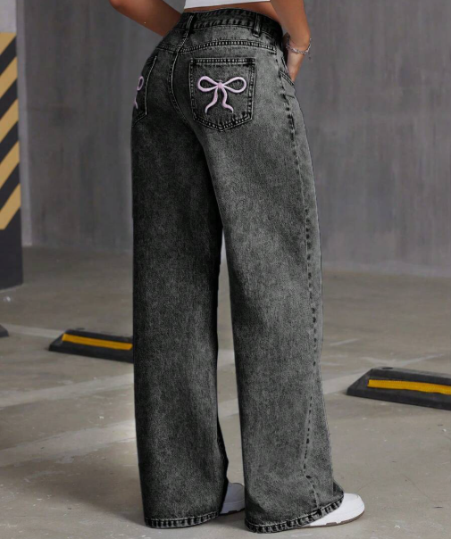 Low Waist Bow Jeans