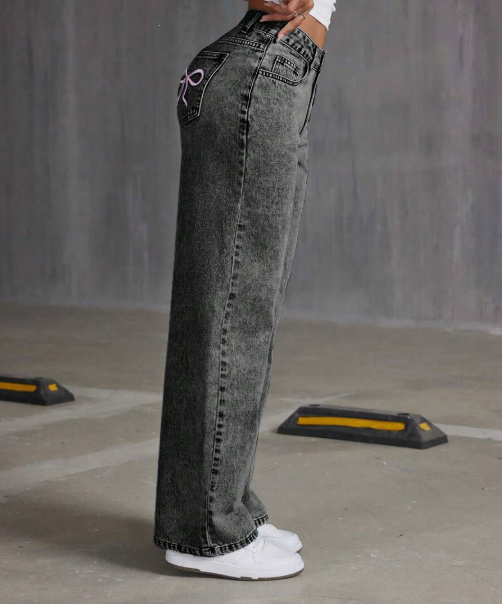 Low Waist Bow Jeans