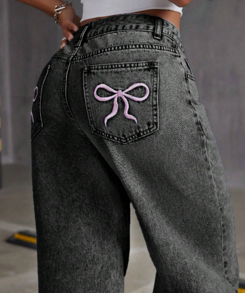Low Waist Bow Jeans
