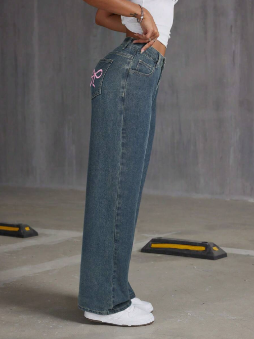 Low Waist Bow Jeans