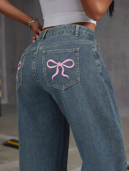 Low Waist Bow Jeans