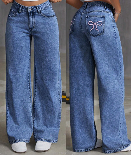 Low Waist Bow Jeans