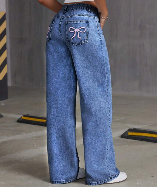 Low Waist Bow Jeans