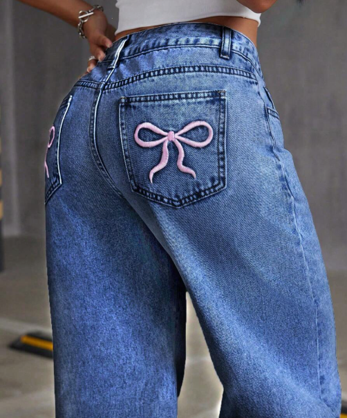 Low Waist Bow Jeans