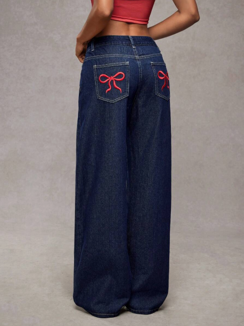 Low Waist Bow Jeans