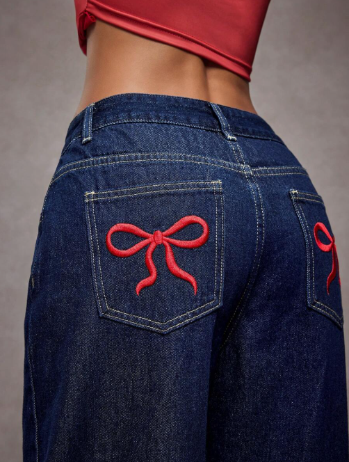 Low Waist Bow Jeans