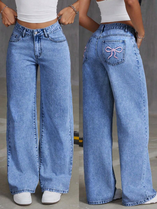 Low Waist Bow Jeans