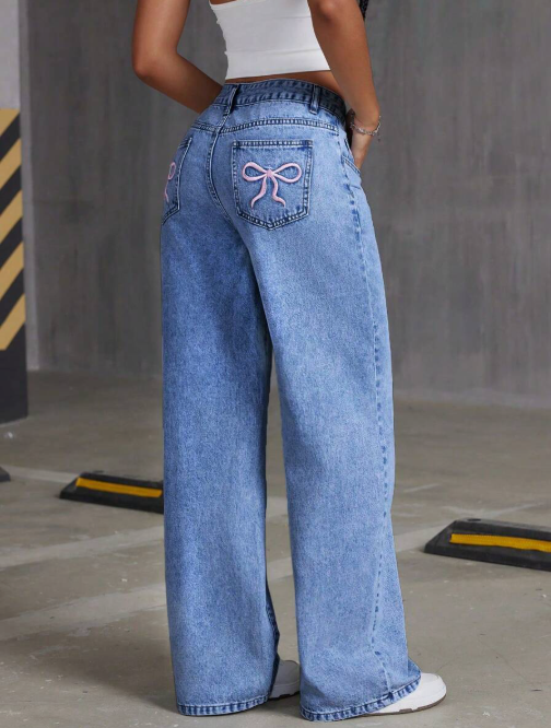 Low Waist Bow Jeans