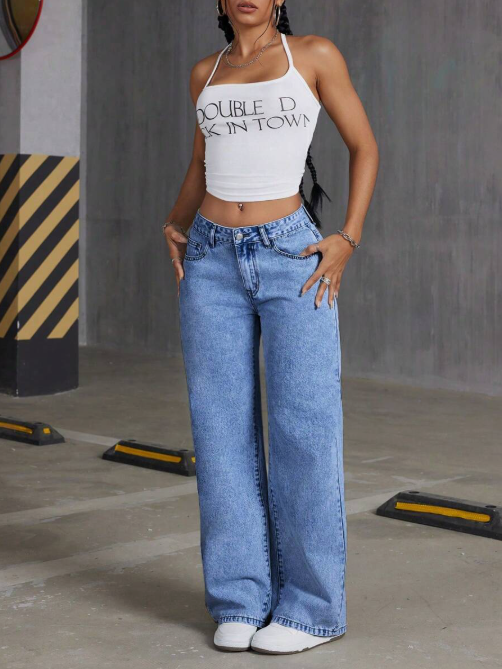 Low Waist Bow Jeans