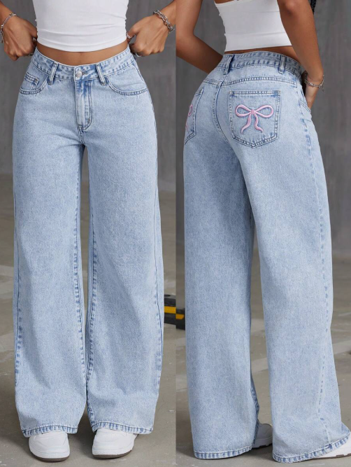 Low Waist Bow Jeans