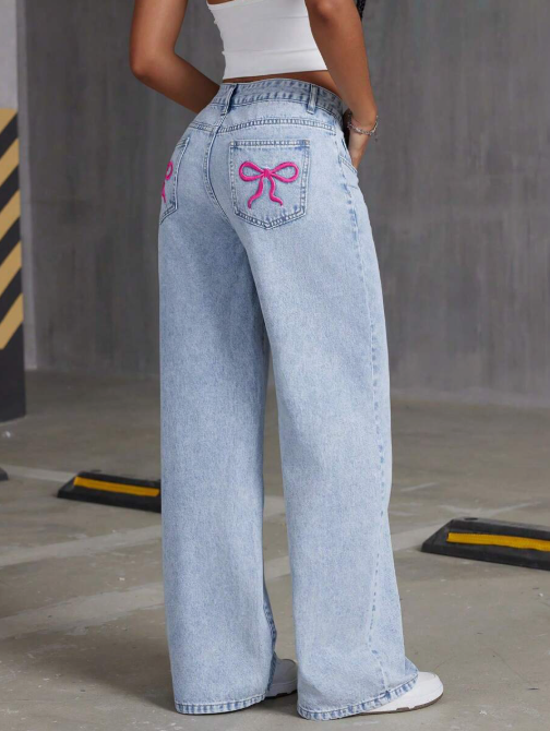 Low Waist Bow Jeans