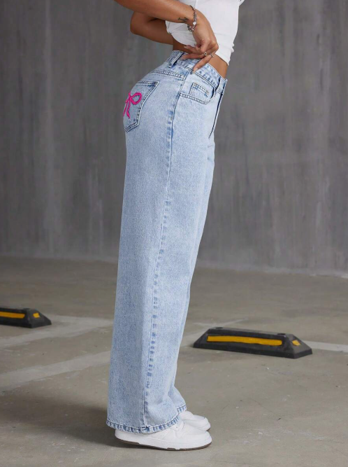 Low Waist Bow Jeans