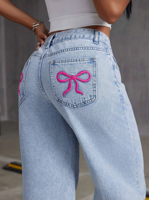 Low Waist Bow Jeans