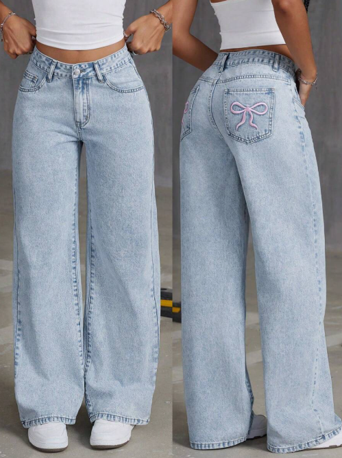 Low Waist Bow Jeans