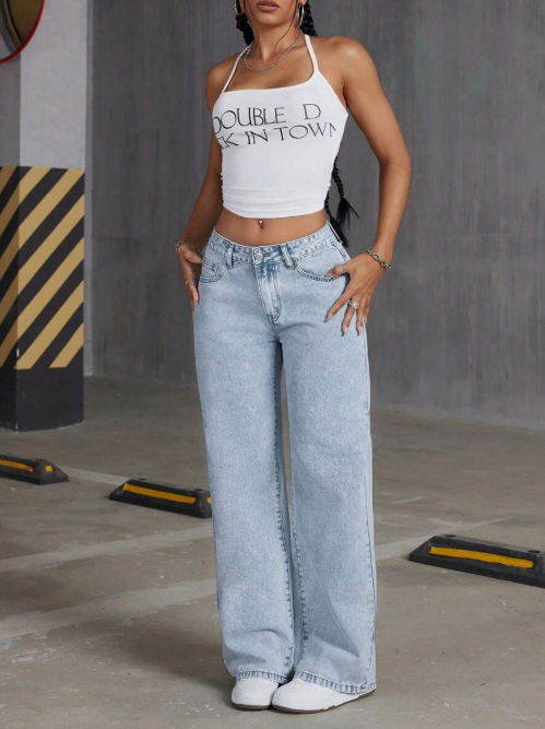 Low Waist Bow Jeans