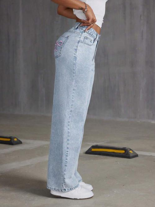 Low Waist Bow Jeans