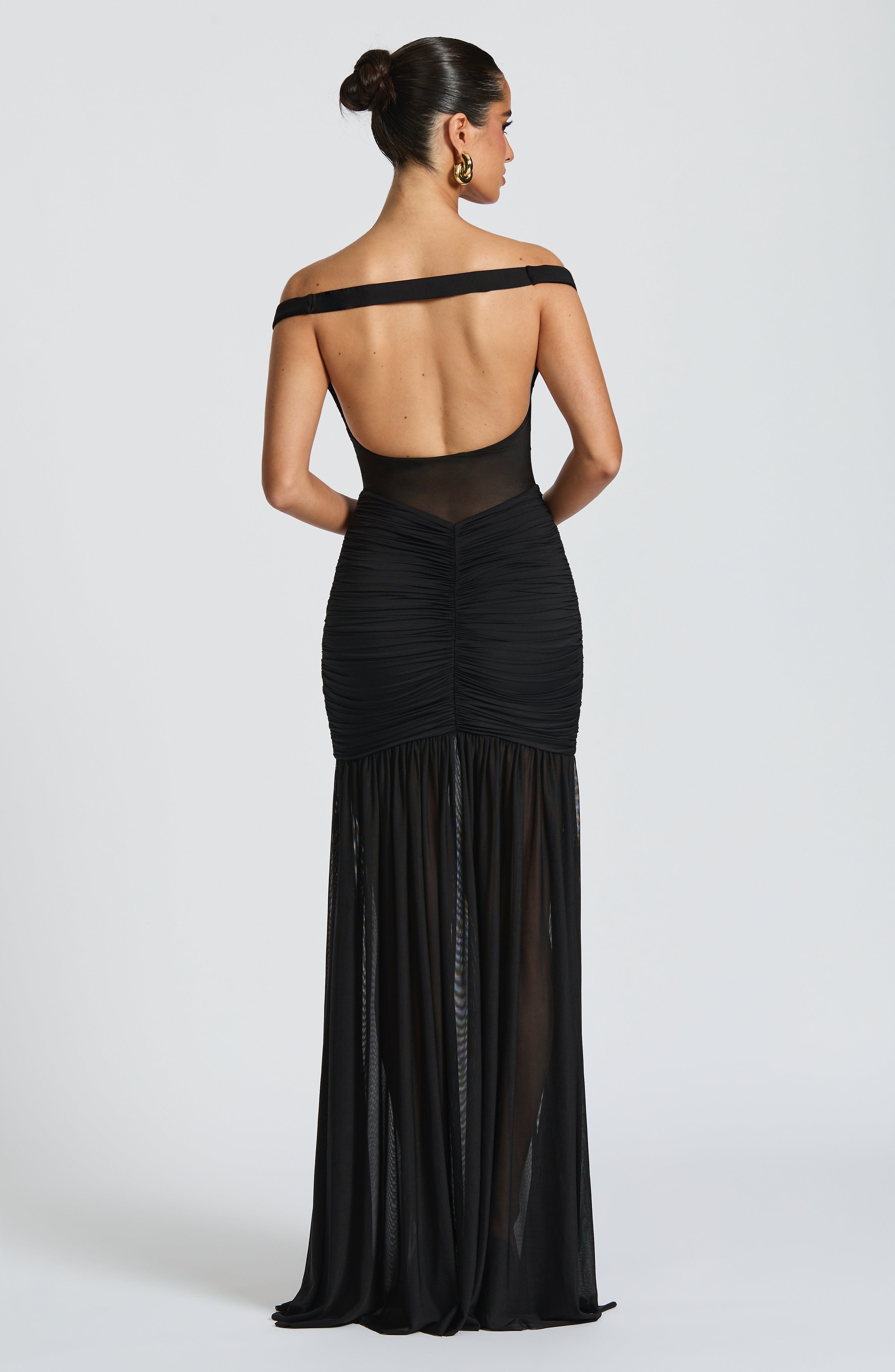 Midnight Elegance Mesh Maxi Dress