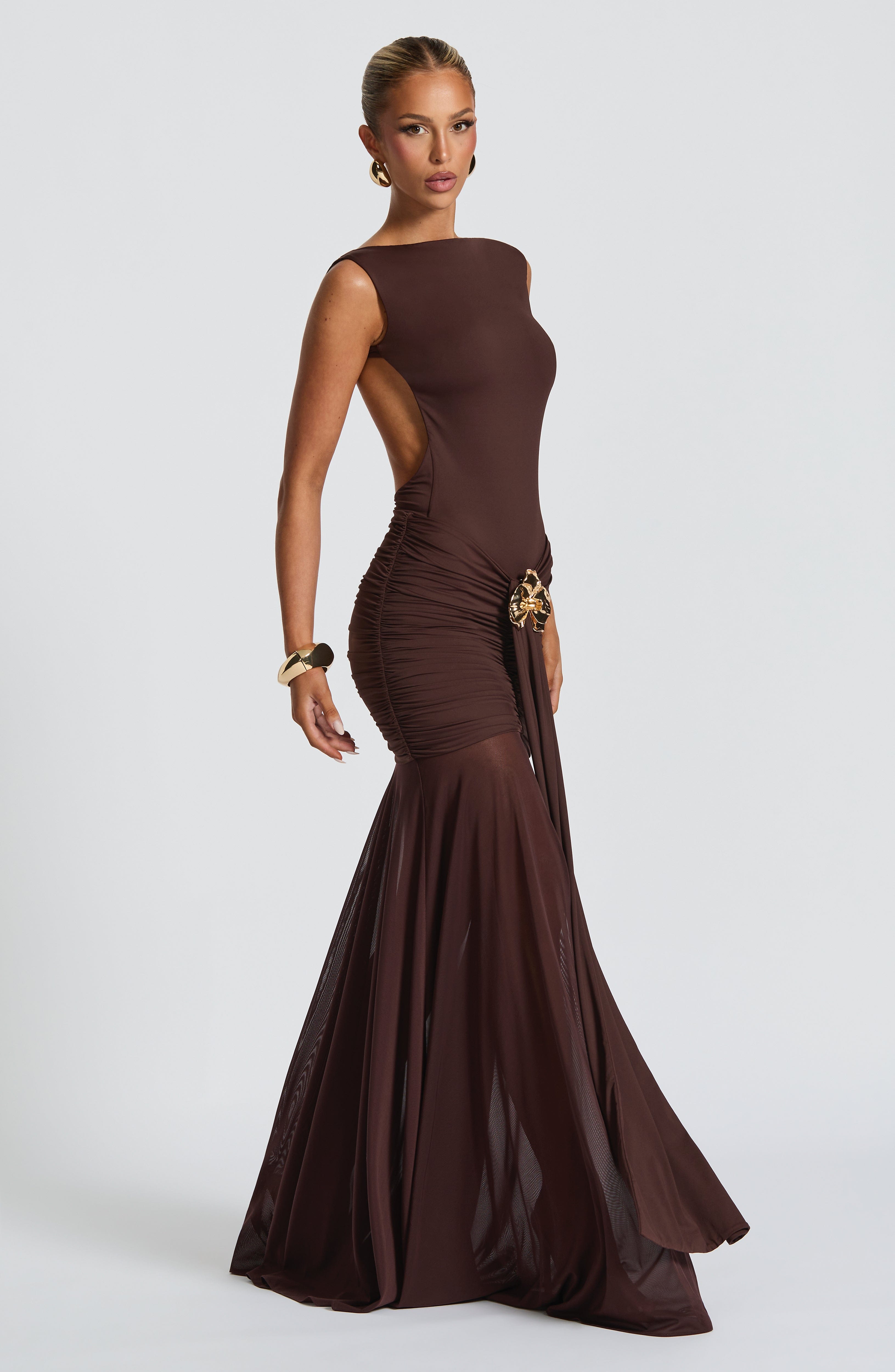 Plum Grace Sheer Maxi Skirt