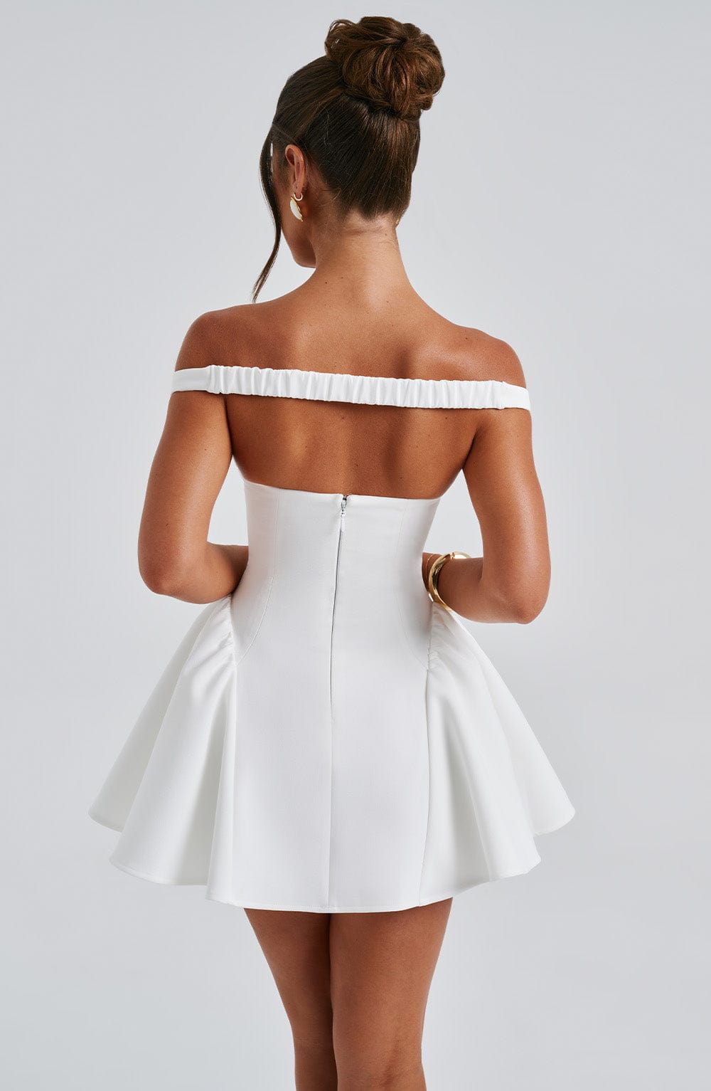 Ivory Marla Plunge Bardot Mini Dress