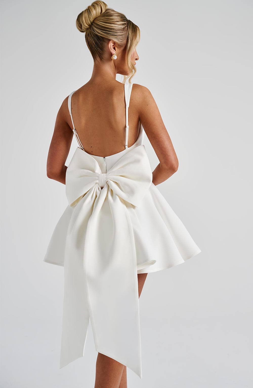 Ivory Charm Square Neck Mini Dress