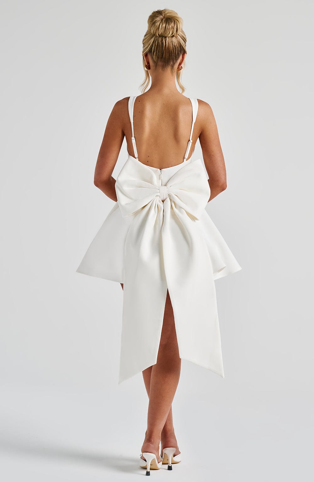Ivory Charm Square Neck Mini Dress
