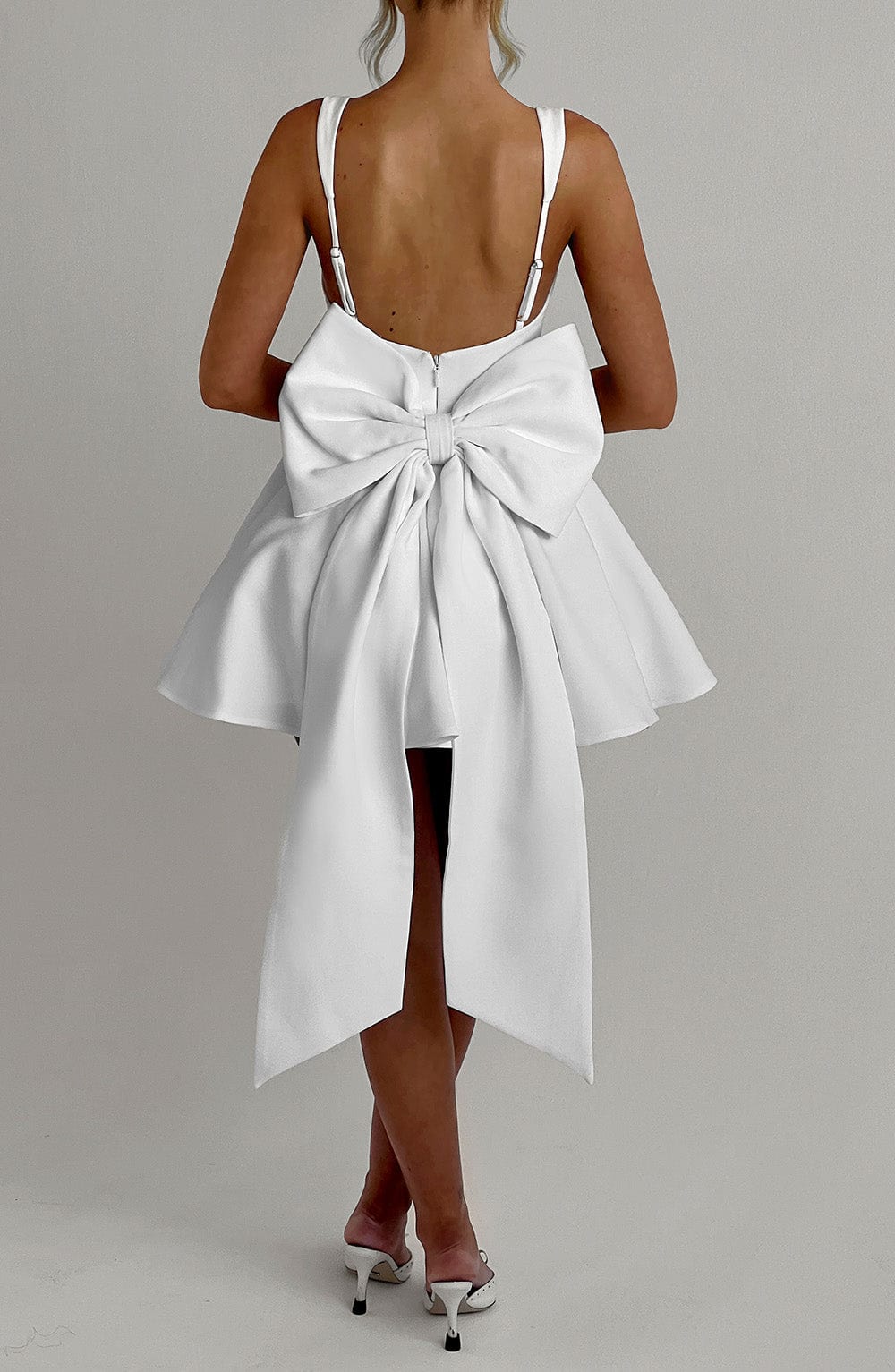 Ivory Charm Square Neck Mini Dress