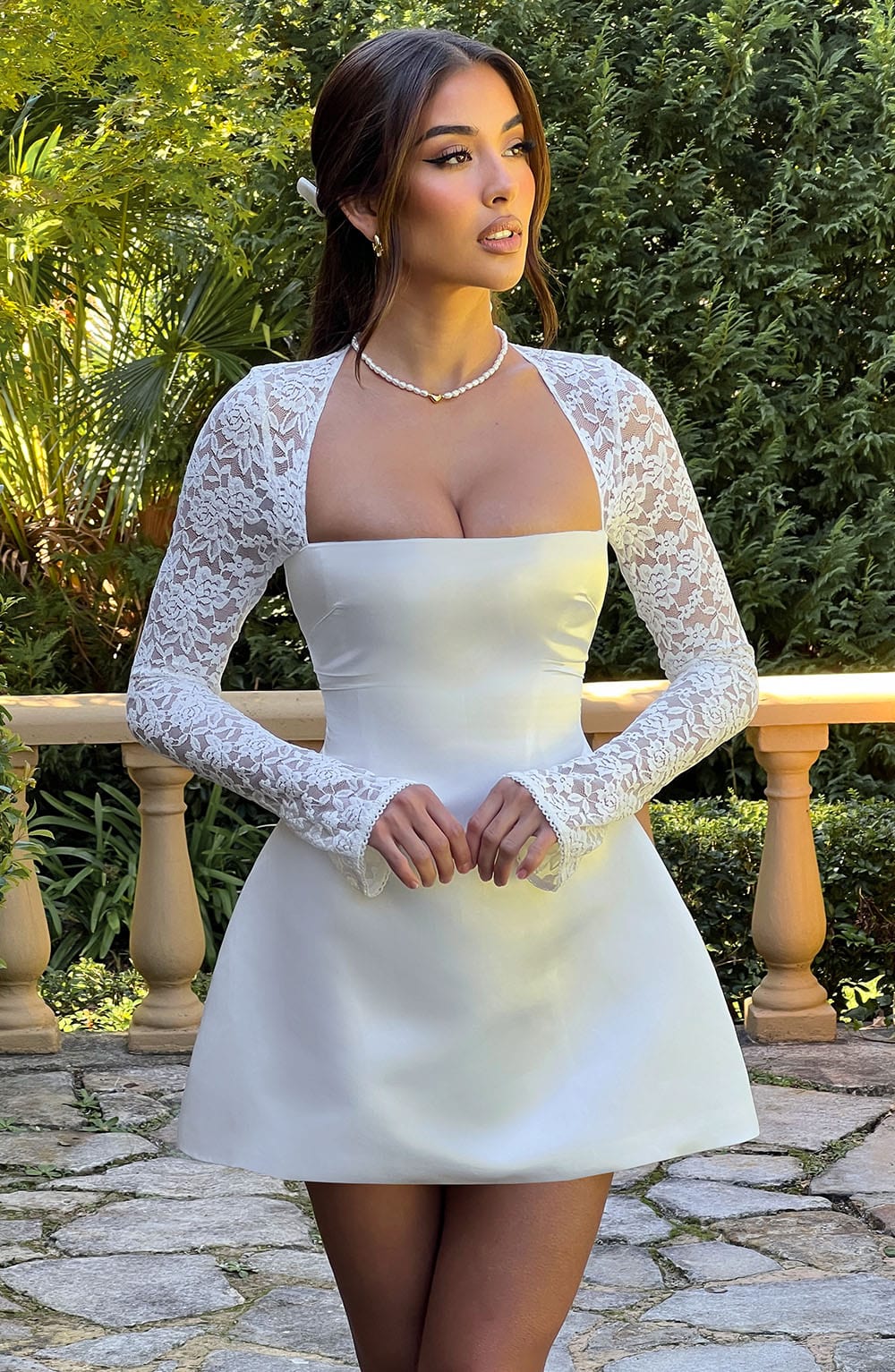 Ivory Romance Satin Mini Dress