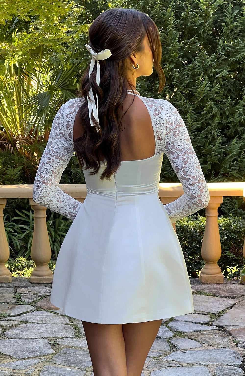 Ivory Romance Satin Mini Dress