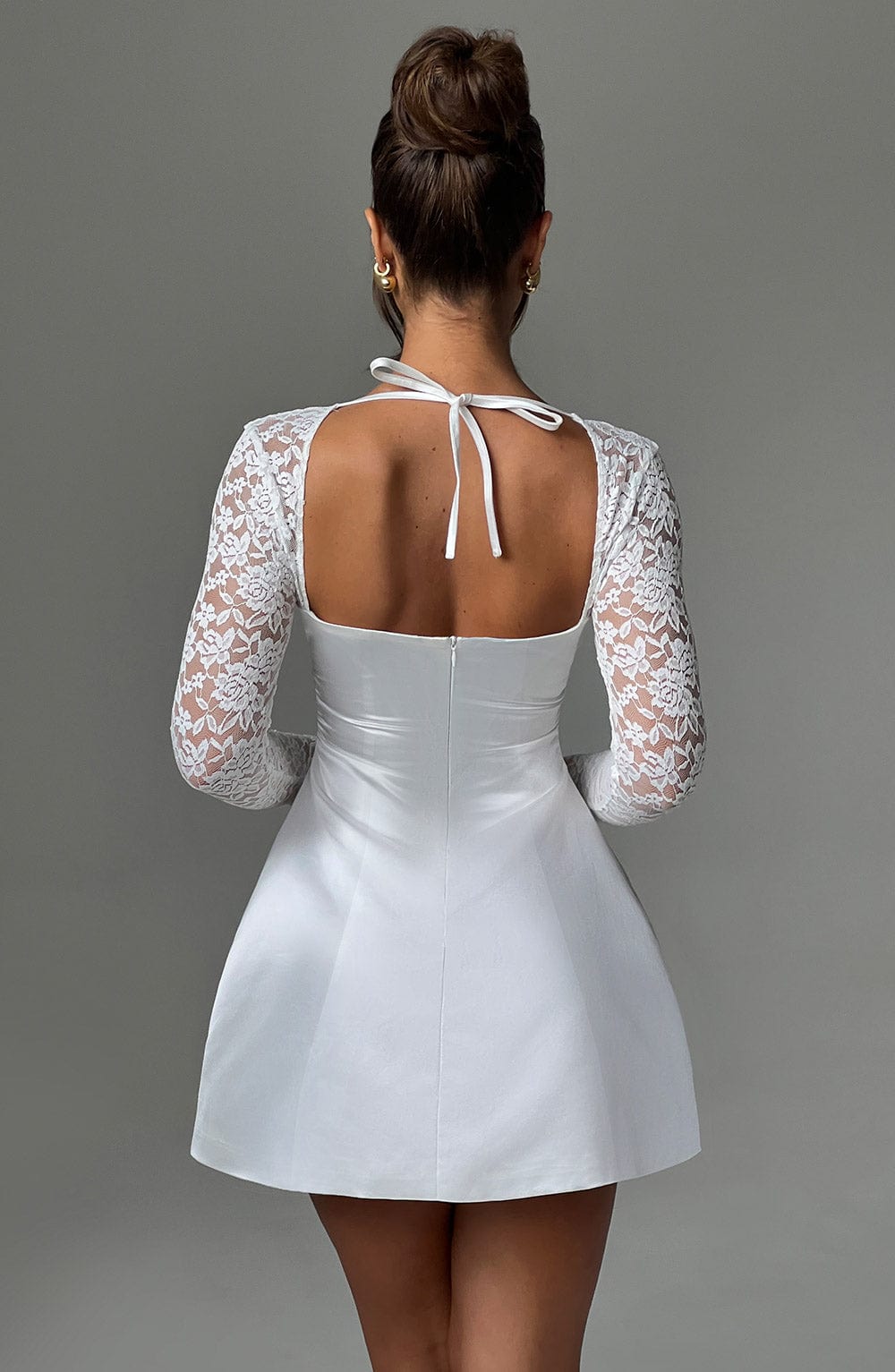 Ivory Romance Satin Mini Dress