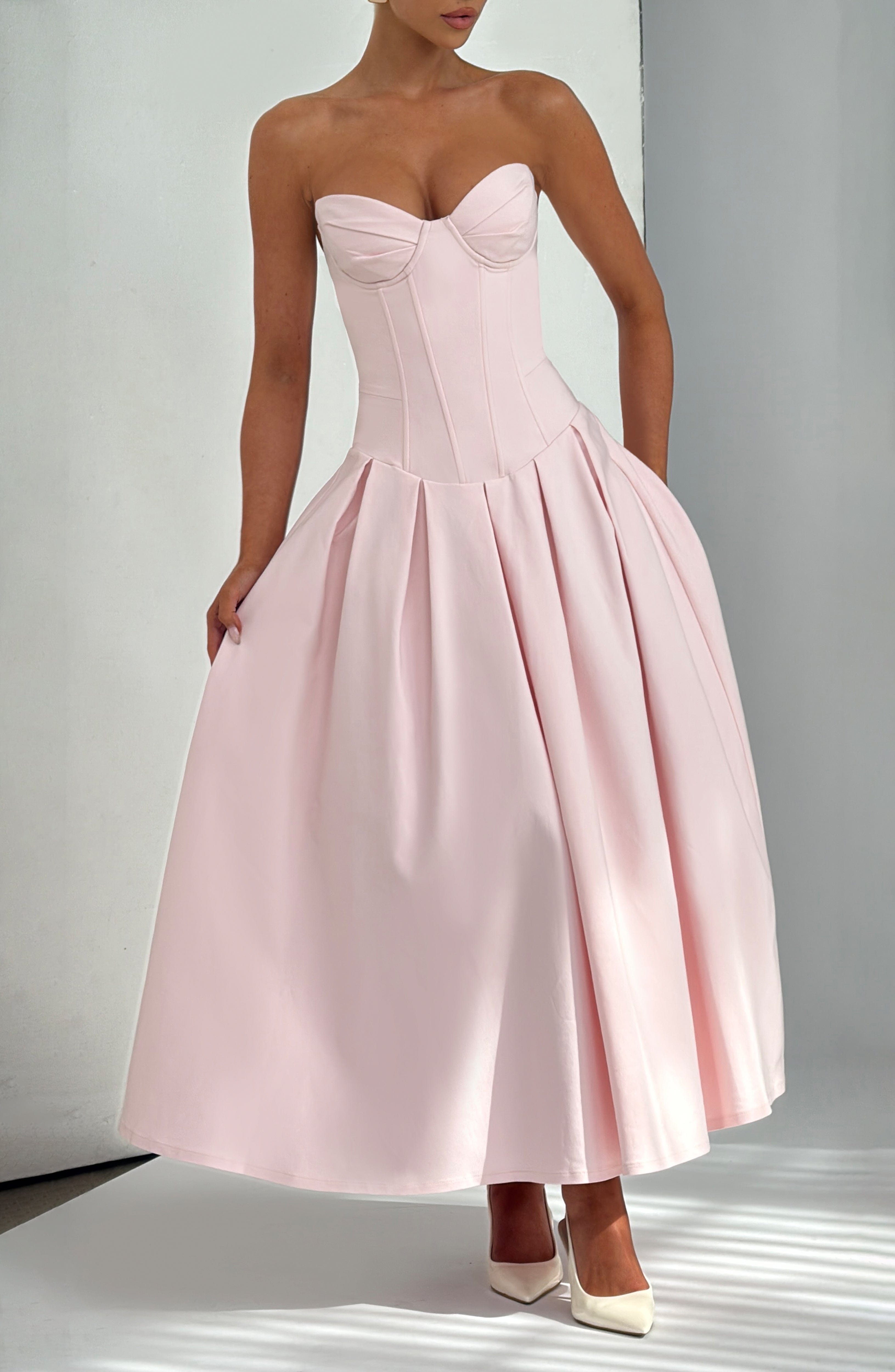 Blush Elegance Strapless Dress