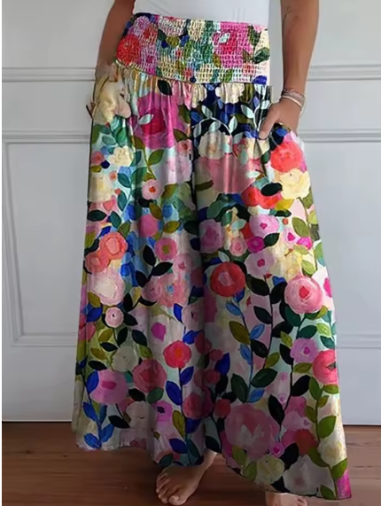 Elegant Pleated Maxi Skirt