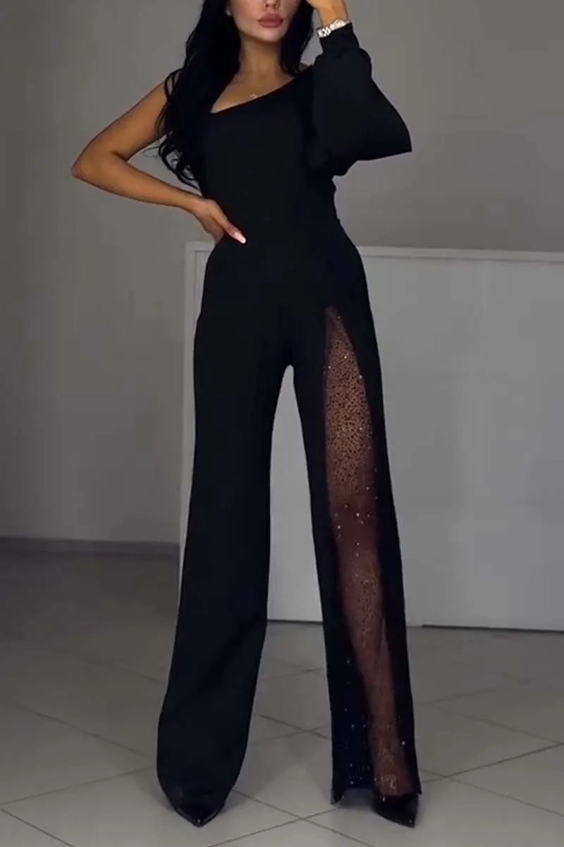 Elegant One-Sleeve Split Dress