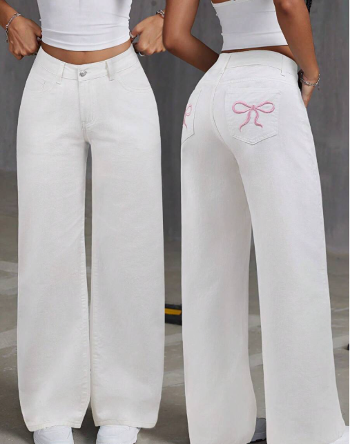 Low Waist Bow Jeans