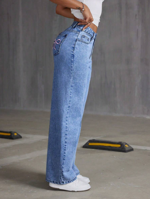 Low Waist Bow Jeans