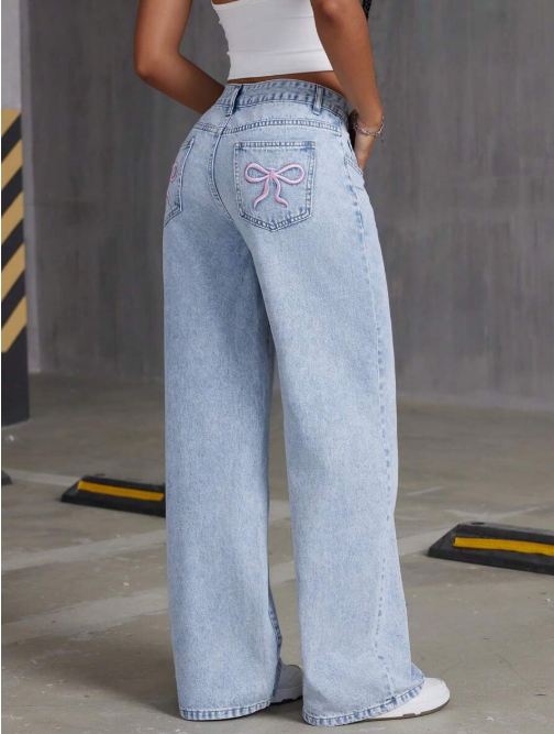 Low Waist Bow Jeans