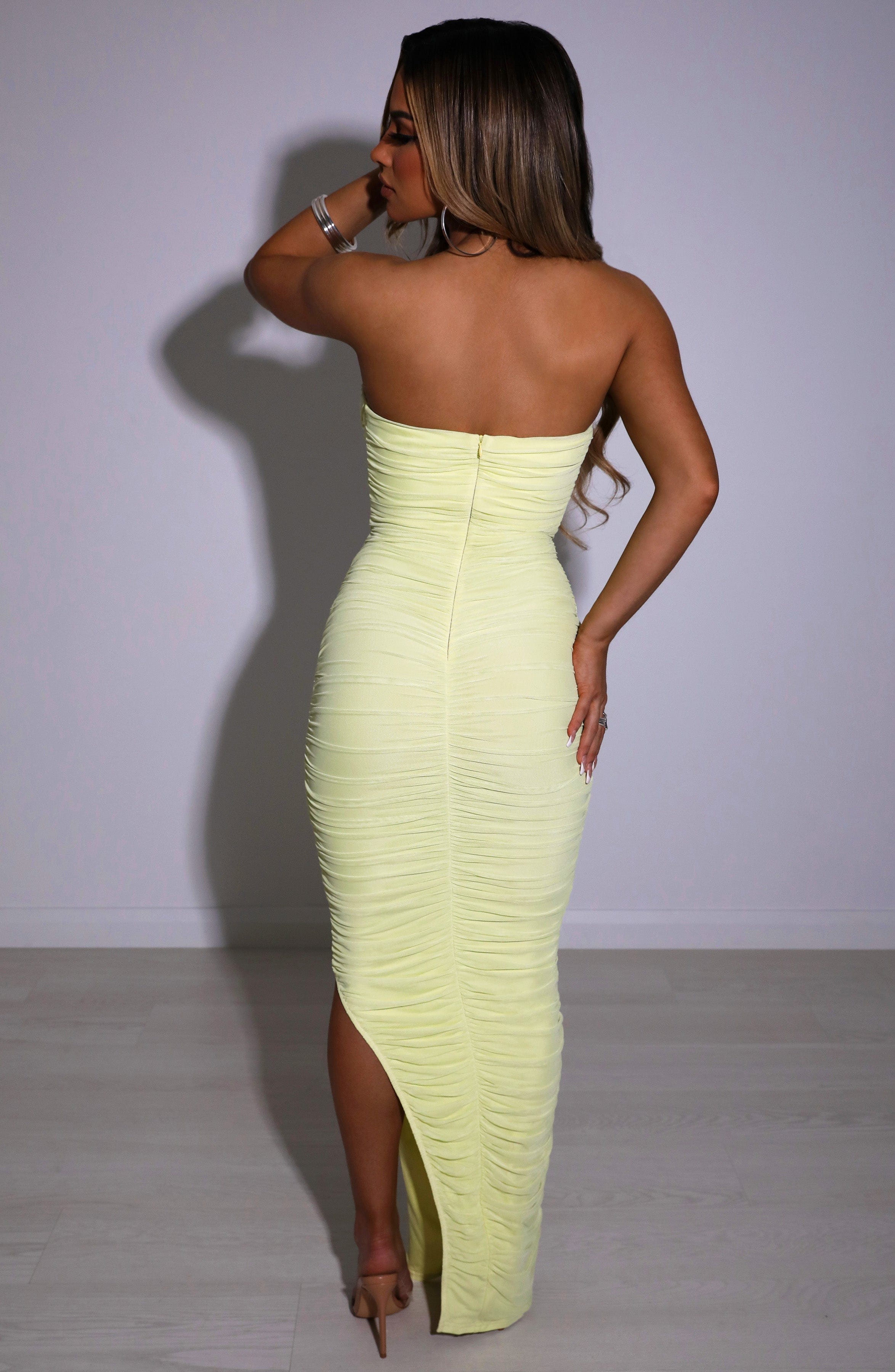 Lime Luxe Strapless Maxi Dress